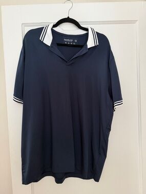 Abercrombie & Fitch Navy Polo with White-Trim Collar